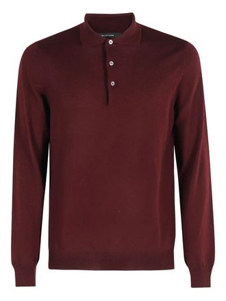 Tagliatore long-sleeve wool polo shirt - men - Wool - 50 - Red