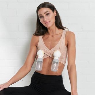 Larken X Maternity, Nursing + Hands - Free Pumping Bra in Sand at Nordstrom, Size X-Small