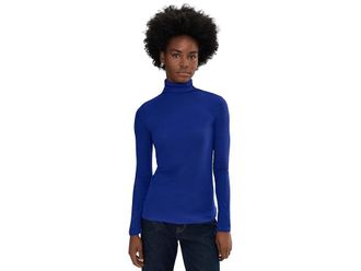 AG - Adriano Goldschmied Chels Turtleneck Womens Clothing Endless Blue : SM (US 2-4), Lyocell/Spandex