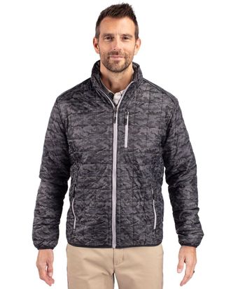 Cutter & Buck Rainier PrimaLoft Mens Eco Insulated Full Zip Printed Puffer Jacket