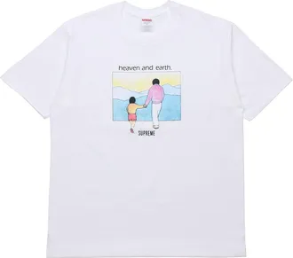 SUPREME FW19 Week 1 Heaven and Earth Tee Printing Short Sleeve Unisex White SUP-FW19-193