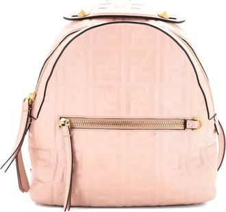 Fendi By The Way Zucca Embossed Leather Mini backpack - Roze