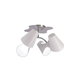 Netlighting Ora Ceiling 2 Arm 4 Light E27 Gloss White White Acrylic Chrome