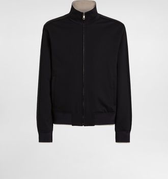 Dolce & Gabbana Jersey Zip-up Sweatshirt - Man Sweatshirts Blue 48