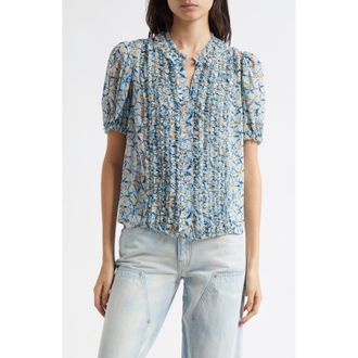 Ulla Johnson Adira Silk Puff Sleeve Top in Idalia at Nordstrom Rack, Size 10