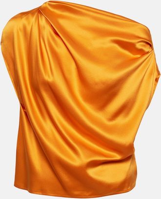 The Sei Draped one-shoulder silk top