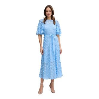 Joseph Ribkoff Abito Midi in Chiffon Ricamato 3D - - Dresses - Donna - Blu - L