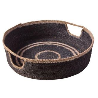 Be Home Hydra Woven Seagrass Tray in Navy at Nordstrom