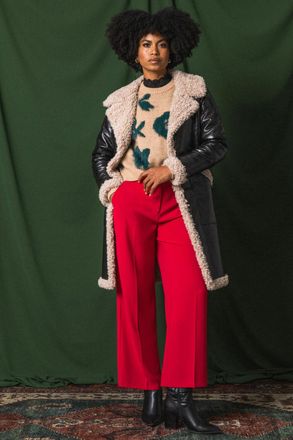 Roman Deep Waistband Wide Leg Belted Trouser