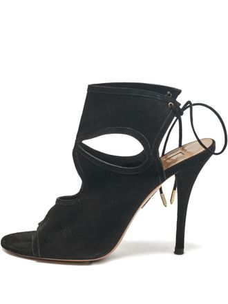 Aquazzura cut-out suede sandals 37.5 - Black