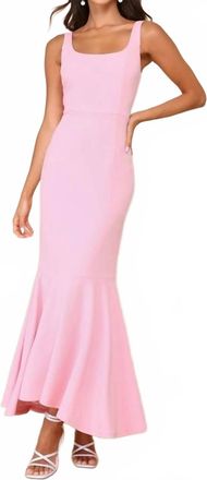 Lulus Romantic Destiny Square Neck Trumpet Maxi Dress In Light Pink