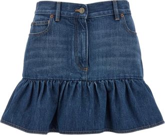 Valentino Garavani Dames, Rokken, Blauw, Maat: XS Denim