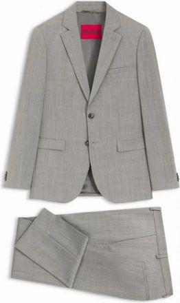 HUGO BOSS Arti-Hesten 253X Pak - Heren - Business pakken - Grijs - M - Katoen - Kostuums