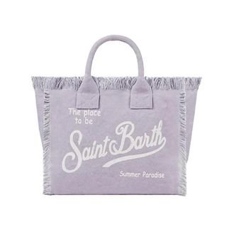 MC2 Saint Barth Tote Bags, female, Purple, Size: ONE SIZE Small Beach Bag Colette Lilac Fringed