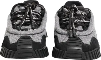 Dolce & Gabbana Black Gray NS1 Low Top Sneakers Womens Shoes