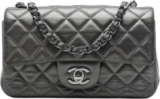 Chanel Pre-owned Flap Shoulder Bag - Dames - Vintage Schoudertas - Grijs - ONE Size - Leer - Vintage