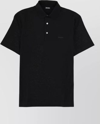 Ermenegildo Zegna short sleeve polo collar knit shirt