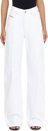 Diesel Regular Jeans High Waist 1971 D-Sent, White, Button fly