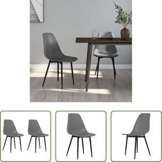 vidaXL vidaXL Sedie da cucina - Sedie da Pranzo 2 pz Grigie in PP