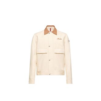 Moncler Moncler Kilke Linen & Cotton Blend Shirt Jacket, Men, White, Size: 1