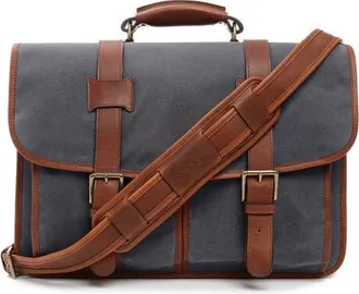Korchmar Garfield Waxed Canvas Briefcase in Grey at Nordstrom
