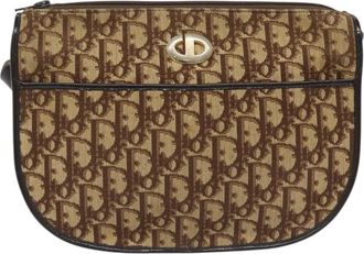 Dior Trotter Brown Canvas Shoulder Bag (Pre-Owned)