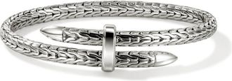 John Hardy sterling silver Spear cuff - women - White Diamond/Sterling Silver - L