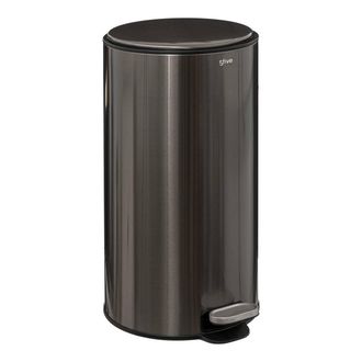 5five Simply Smart 5five Simply Smart - Papelera Met&aacute;lica Delta 30l Acero Inoxidable Negro - 5five