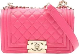 Chanel Pre-owned Small Boy Bag - Dames - Vintage Schoudertas - Roze - ONE Size - Leer - Vintage