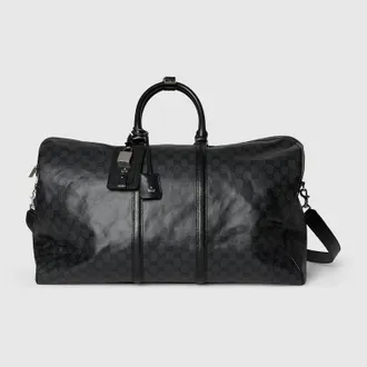 Gucci Essence Classic Large Duffle Bag, Black, GG Canvas