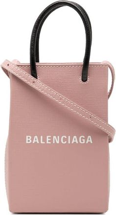 Balenciaga Pre-owned Balenciaga Mini Calfskin Logo Shopping Phone Holder Ladies CUU5EQJUMX43N6G1