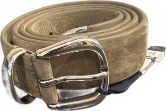 Anderson's Leather Belt With Buckle In Grey