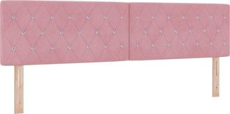 vidaXL Velvet Headboard Argyle with Headboard Pink 180 cm Velvet Vidaxl