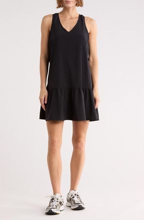 Zella Solstice Sleeveless Tiered Minidress in Black at Nordstrom Rack, Size X-Large