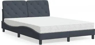 vidaXL Vidaxl - Cama Con Colch&oacute;n Terciopelo Gris Oscuro 120x200 Cm