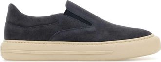 Hogan Navy Blue Suede H691 Slip Ons