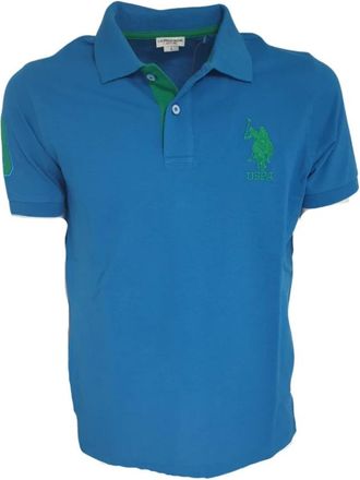 U.S.Polo Association Katoenen T-shirt met Logo - Heren - Polos - Blauw - S - Katoen - Tops