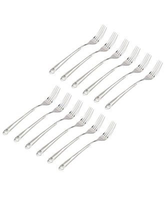 Godinger Set Of 12 Crete Sandblasted Mirrored 18/0 Stainless Steel Salad Fork