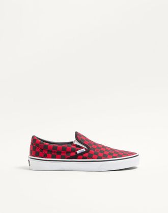 Valentino Garavani Sneaker Slip-On Valentino Garavani And Vans In Tessuto Con Stampa VLogo Checkerboard Uomo ROUGE PUR/NERO 40.5