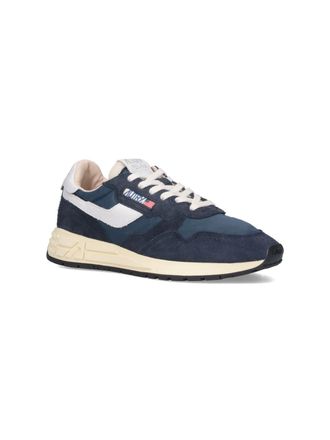 Autry Nylon and Leather Mix Sneakers - Navy