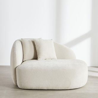 Maisons du monde Sof&aacute; loveseat de 2 plazas de tejido de poli&eacute;ster con relieve beige