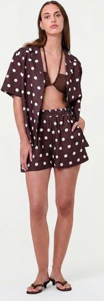 Nicholas Adelaide Short in Espresso/ivory Polka Dot at Nordstrom, Size X-Small