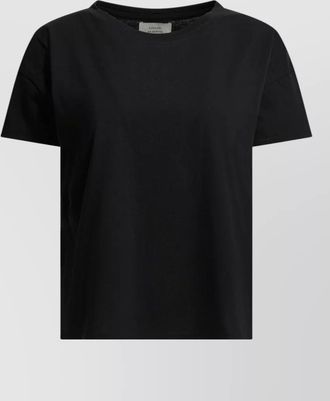 Loulou Studio short sleeve round neck slit hem top