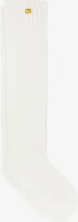 Ganni White Ivory Wool Mix Socks