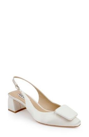 Badgley Mischka Gracen Slingback Pump in Ivory Satin at Nordstrom Rack, Size 8.5
