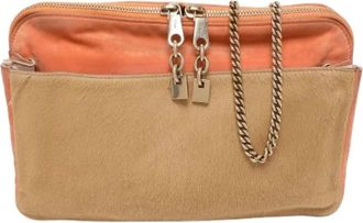 Chlo&eacute; Pre-owned schoudertas van kalverhaar en su&egrave;de - Dames - Pre-owned - Beige - Maat: ONE Size Su&egrave;de