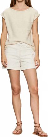 Sanctuary High Rise Embroidered Jean Shorts In Chalk