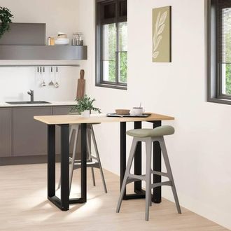 Berkfield Home Modern Bar Table Legs T-Shaped&not;2 pcs Black 60x35x(90-91) cm Steel
