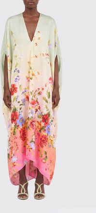 Roberto Cavalli Abito midi a caftano Roberto Cavalli in seta stampata