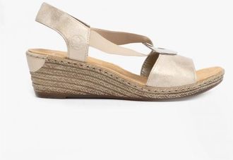 Rieker Womens 624H6-60 Ladies Slingback Sandals Gold - Size UK 7.5